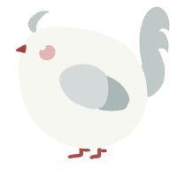 A white and silver chicken