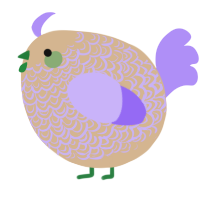 A beige and lilac chicken with a double-lace pattern