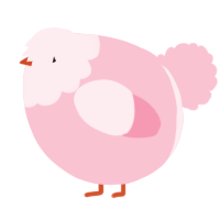 A rose chicken with a head pattern