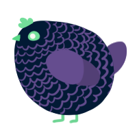 A tumblr and overcast chicken with a lace pattern