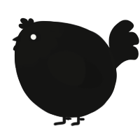 A black chicken with a head pattern