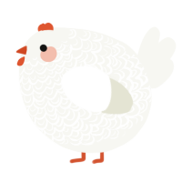 A white chicken with a double-lace pattern