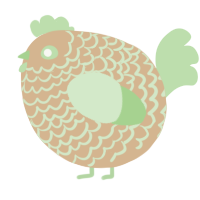 A beige and gluppy chicken with a lace pattern
