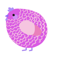 A orchid and pink chicken with a lace pattern