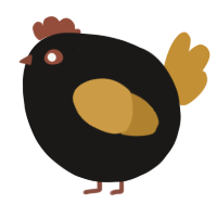 A sable and gold chicken