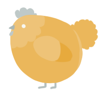 A honey chicken with a head pattern