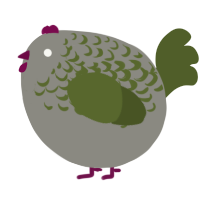 A ash and olive chicken with a half-lace pattern