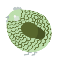 A gluppy and olive chicken with a lace pattern