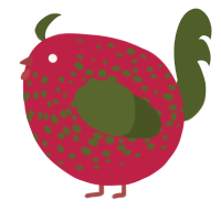 A crimson and olive chicken with a speckle pattern