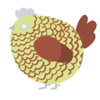 A lemon and russet chicken with a lace pattern