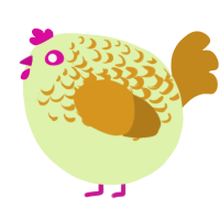 A apple and ochre chicken with a half-lace pattern
