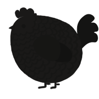 A sable and black chicken with a lace pattern