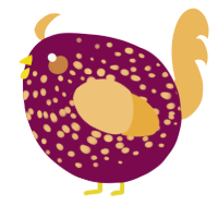 A wine and honey chicken with a speckle pattern