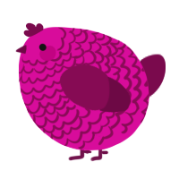 A fuchsia and wine chicken with a lace pattern