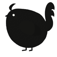 A black chicken with a lace pattern