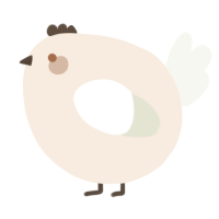 A cream and white chicken