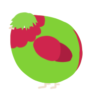 A grass and crimson chicken with a head pattern