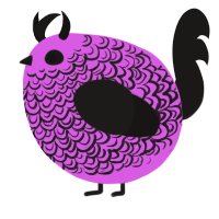 A orchid and sable chicken with a double-lace pattern