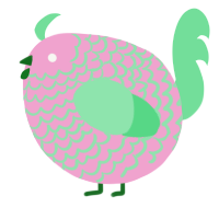 A pink and spring chicken with a lace pattern