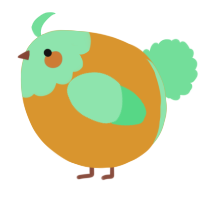 A orange and spring chicken with a head pattern