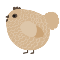 A beige chicken with a lace pattern
