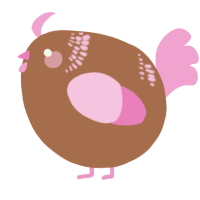 A brown and pink chicken with a neck-band pattern