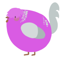 A orchid and silver chicken with a neck-band pattern