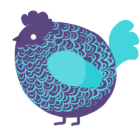 A overcast and aqua chicken with a double-lace pattern