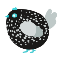 A sable and silver chicken with a speckle pattern