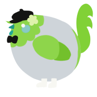 A mist and grass chicken with a head pattern