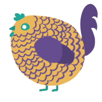 A honey and overcast chicken with a lace pattern