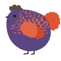 A overcast and vermilion chicken with a half-lace pattern