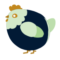 A tumblr and gluppy chicken with a head pattern