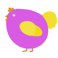 A orchid and yellow chicken