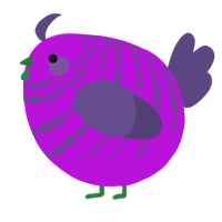 A amethyst and overcast chicken with a bar pattern