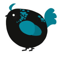 A black and sea chicken with a neck-speckle pattern