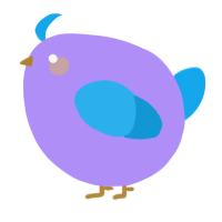 A lilac and sky chicken