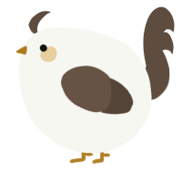 A white and bark chicken