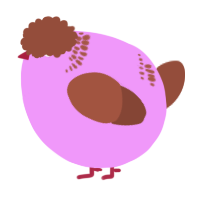 A lavender and russet chicken with a neck-band pattern