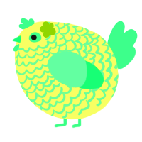 A lemon and spring chicken with a lace pattern