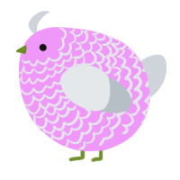 A lavender and mist chicken with a lace pattern