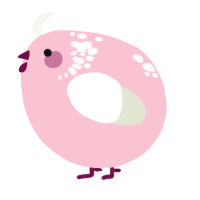 A rose and white chicken with a neck-speckle pattern