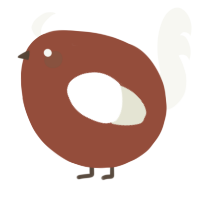 A russet and white chicken