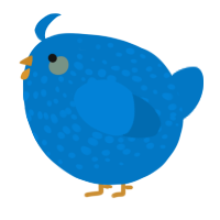 A sapphire chicken with a speckle pattern