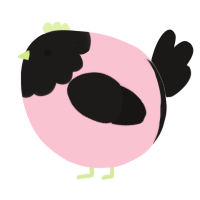 A rose and sable chicken with a head pattern