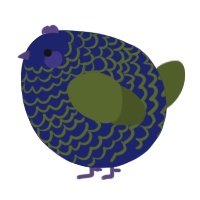 A navy and olive chicken with a lace pattern