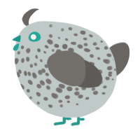 A silver and grey chicken with a speckle pattern