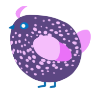 A overcast and lavender chicken with a speckle pattern