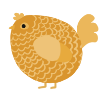 A orange and honey chicken with a lace pattern