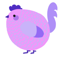 A lavender and lilac chicken with a lace pattern